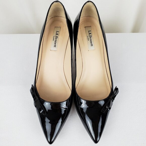LK Bennett Berenice Patent Kitten Heel Pump - Picture 2 of 11